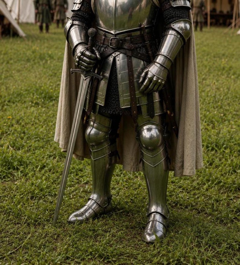 Medieval Knight Armor with Gothic LARP Renaissance Crusader Wearable view 6