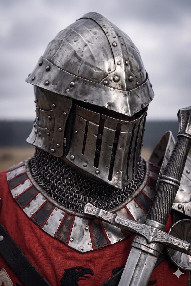 Medieval Knight Gothic Armor with Full Crusader LARP Renaissance Outfit view 2