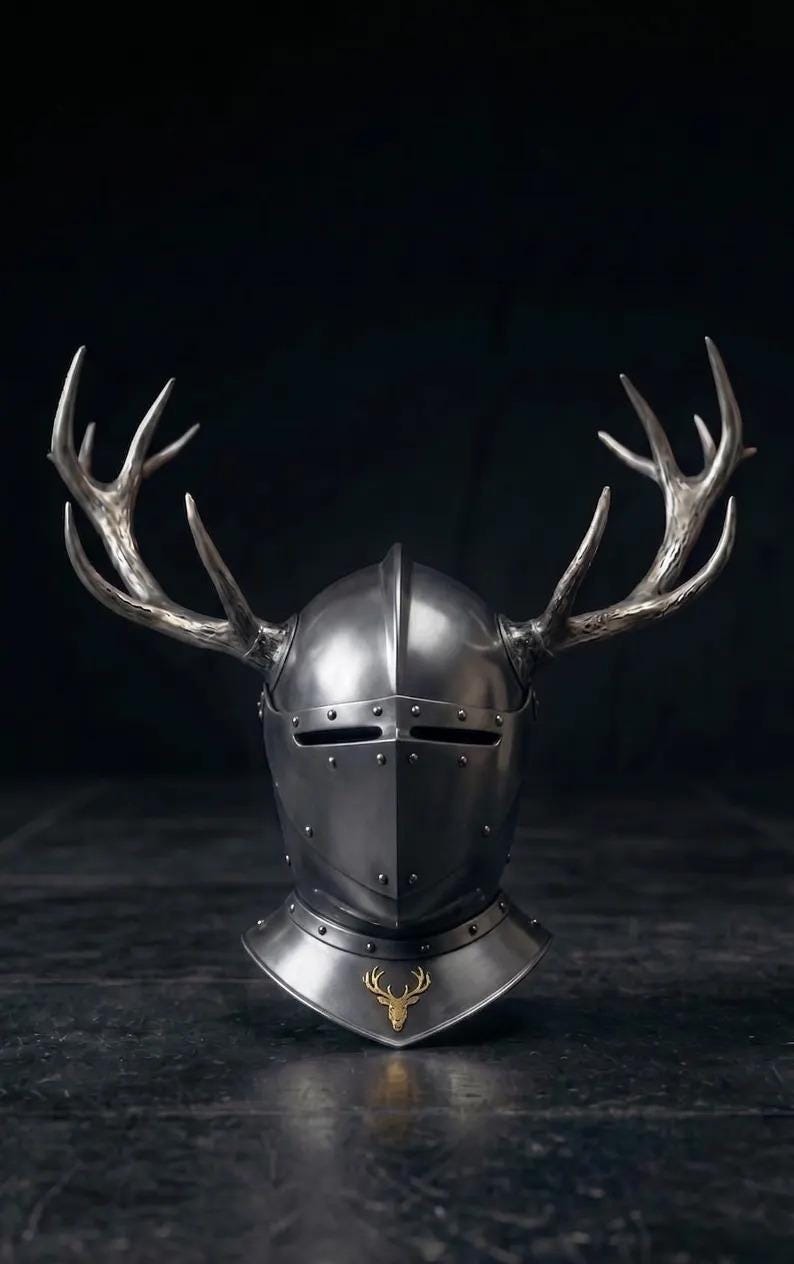 Medieval Knight Wearable Armor with Viking Helmet and Heavy Steel for LARP view 2