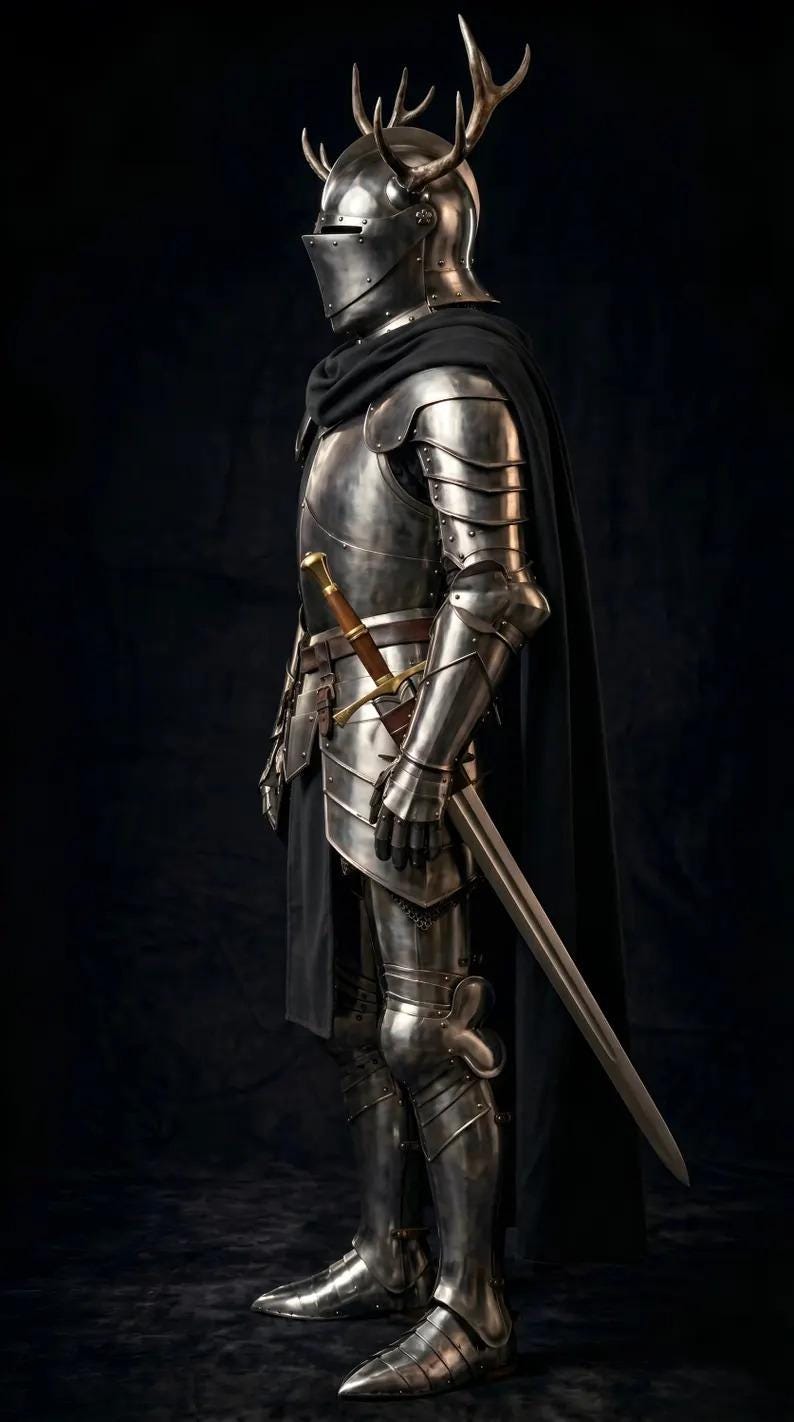 Medieval Knight Wearable Armor with Viking Helmet and Heavy Steel for LARP view 6