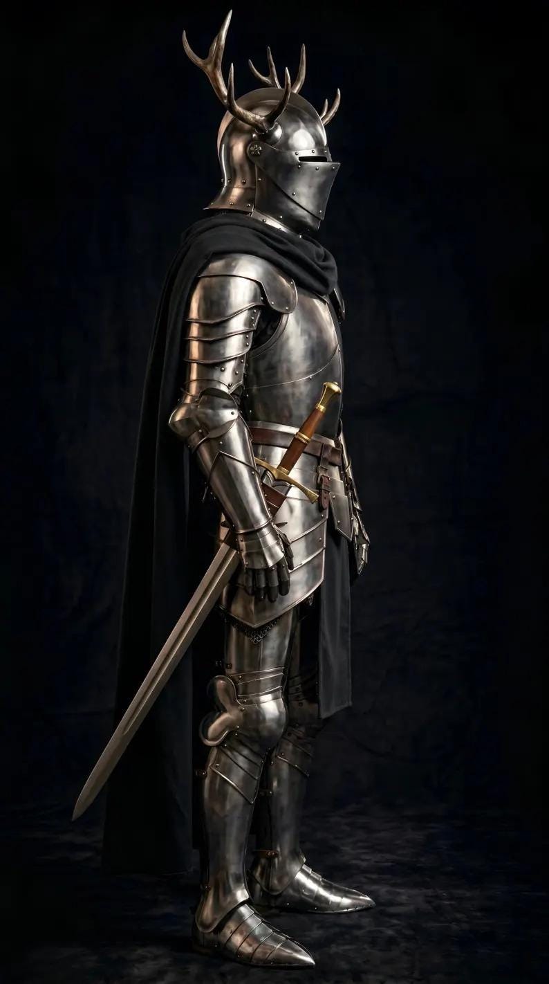 Medieval Knight Wearable Armor with Viking Helmet and Heavy Steel for LARP view 7