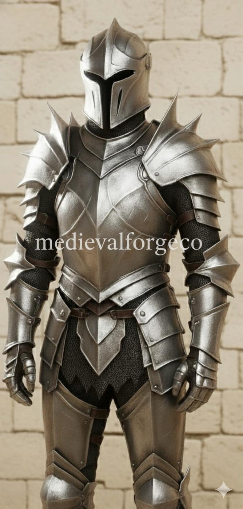 Medieval Knight Full Armor Suit with Handmade Steel for LARP and Display view 5