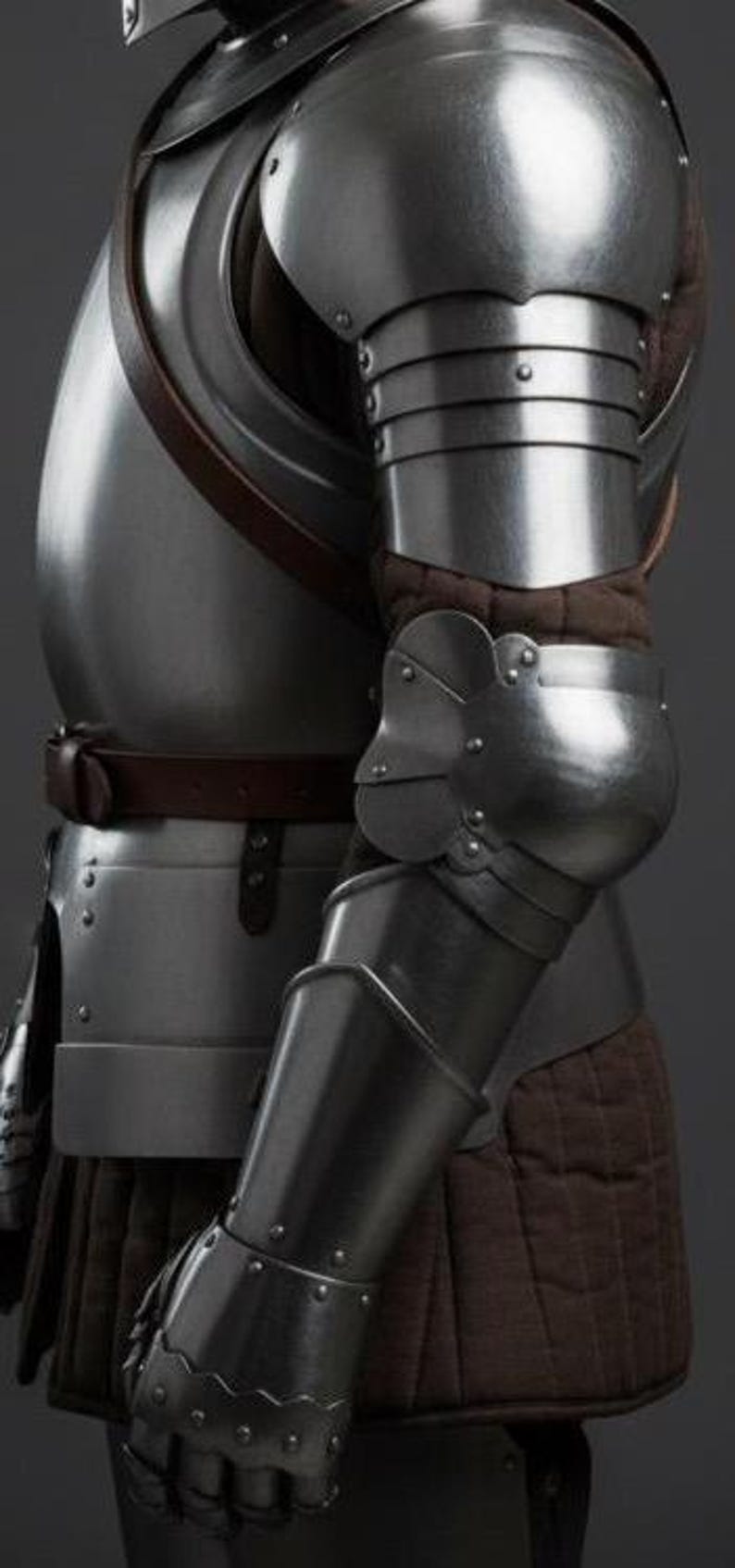 Handmade Steel Knight Armor with Wearable Crusader LARP Battle view 6