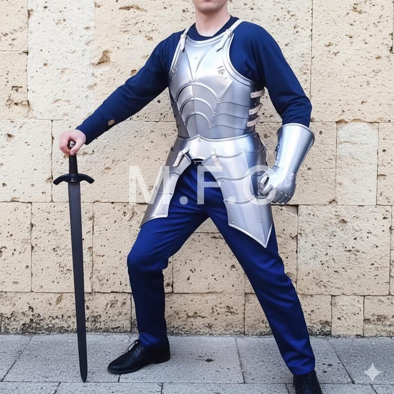 Handmade Steel Medieval Knight Armor Set with Full Body Cosplay view 5