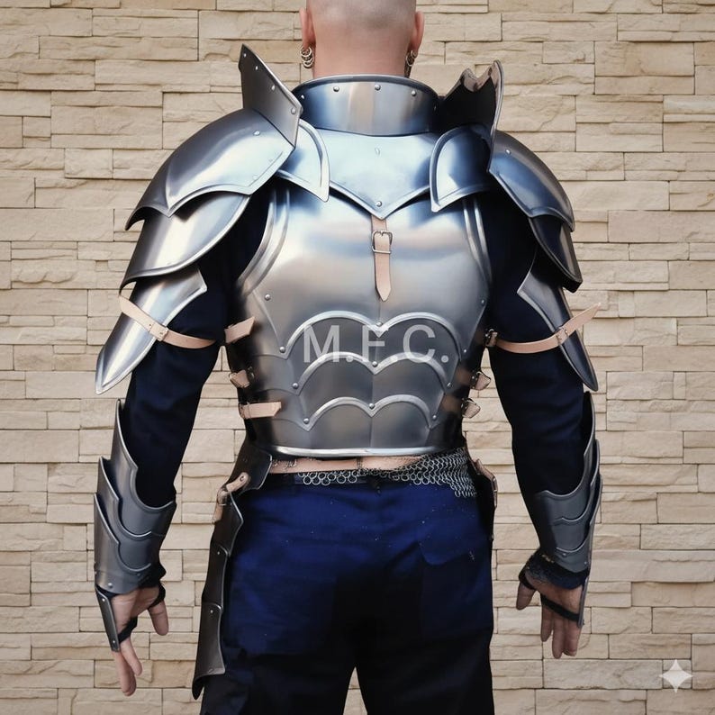 Handmade Steel Medieval Knight Armor Set with Full Body Cosplay view 6