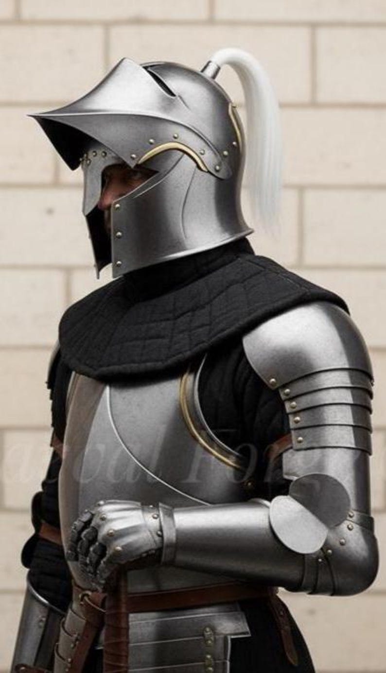 Handmade 15th Century Gothic Full Plate Armor with Wearable Steel view 4