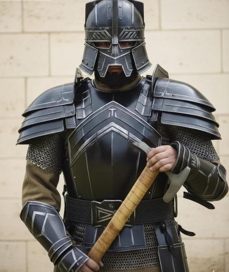 Templar Guardian Armor with Medieval Knight Crusader Full Body Steel view 2