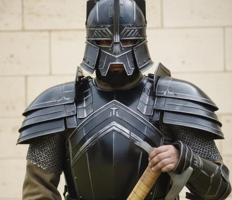 Templar Guardian Armor with Medieval Knight Crusader Full Body Steel view 6