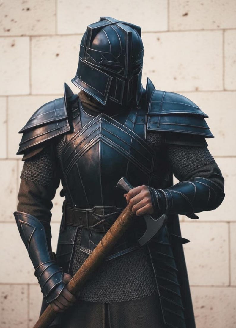 Templar Guardian Armor with Medieval Knight Crusader Full Body Steel view 7