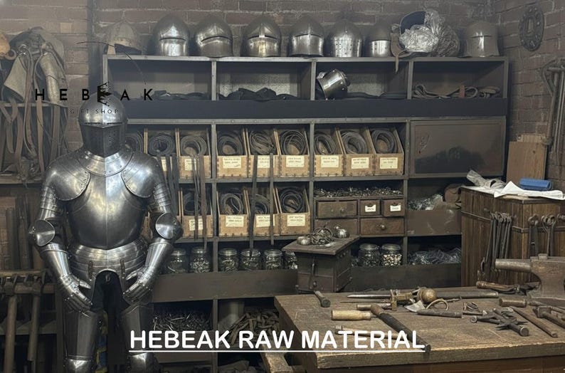 Medieval Knight Full Body Steel Plate Armor for Renaissance LARP Costume view 9