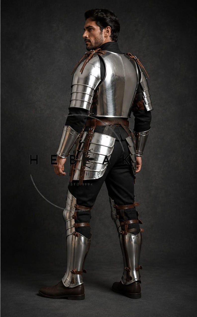Medieval Knight Full Body Steel Plate Armor for Reenactment and Cosplay view 3
