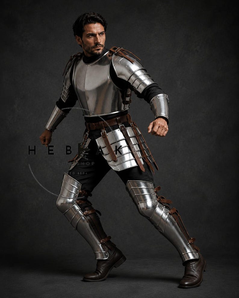 Medieval Knight Full Body Steel Plate Armor for Reenactment and Cosplay view 4