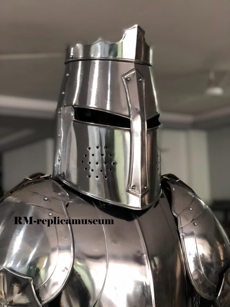 Crusader Full Suit of Armor with Wearable 18-Gauge Steel for Reenactment view 6