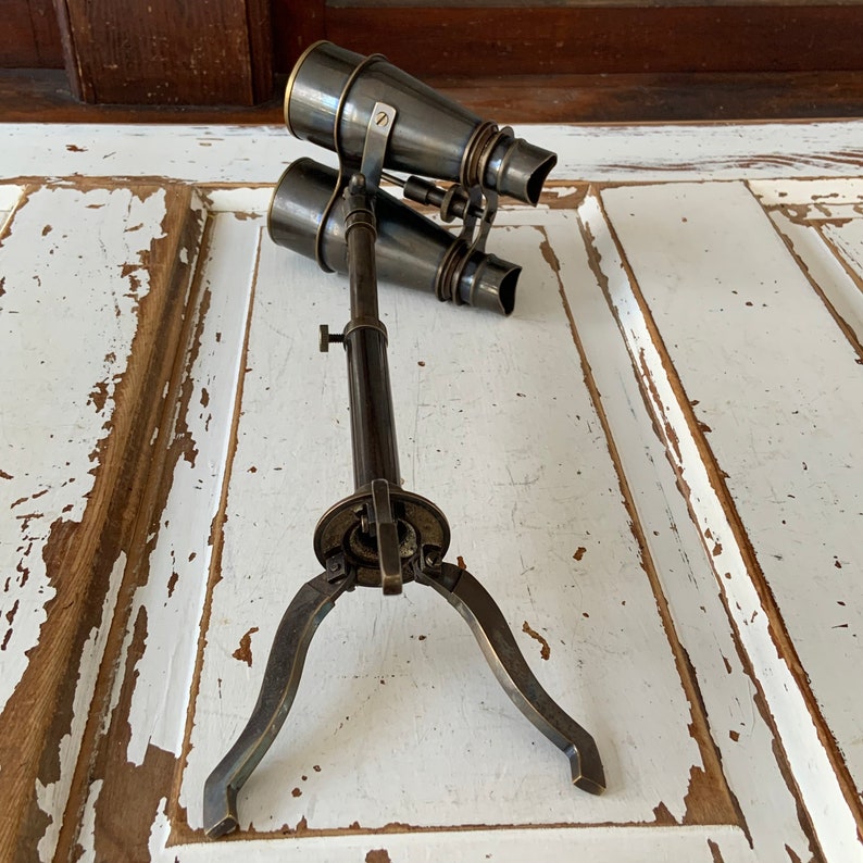 Brass Field Binocular with Removable Folding Tripod Stand view 7