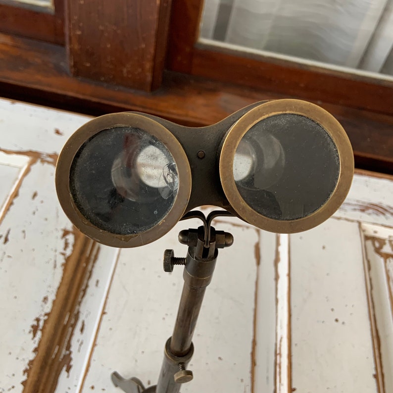Brass Field Binocular with Removable Folding Tripod Stand view 9