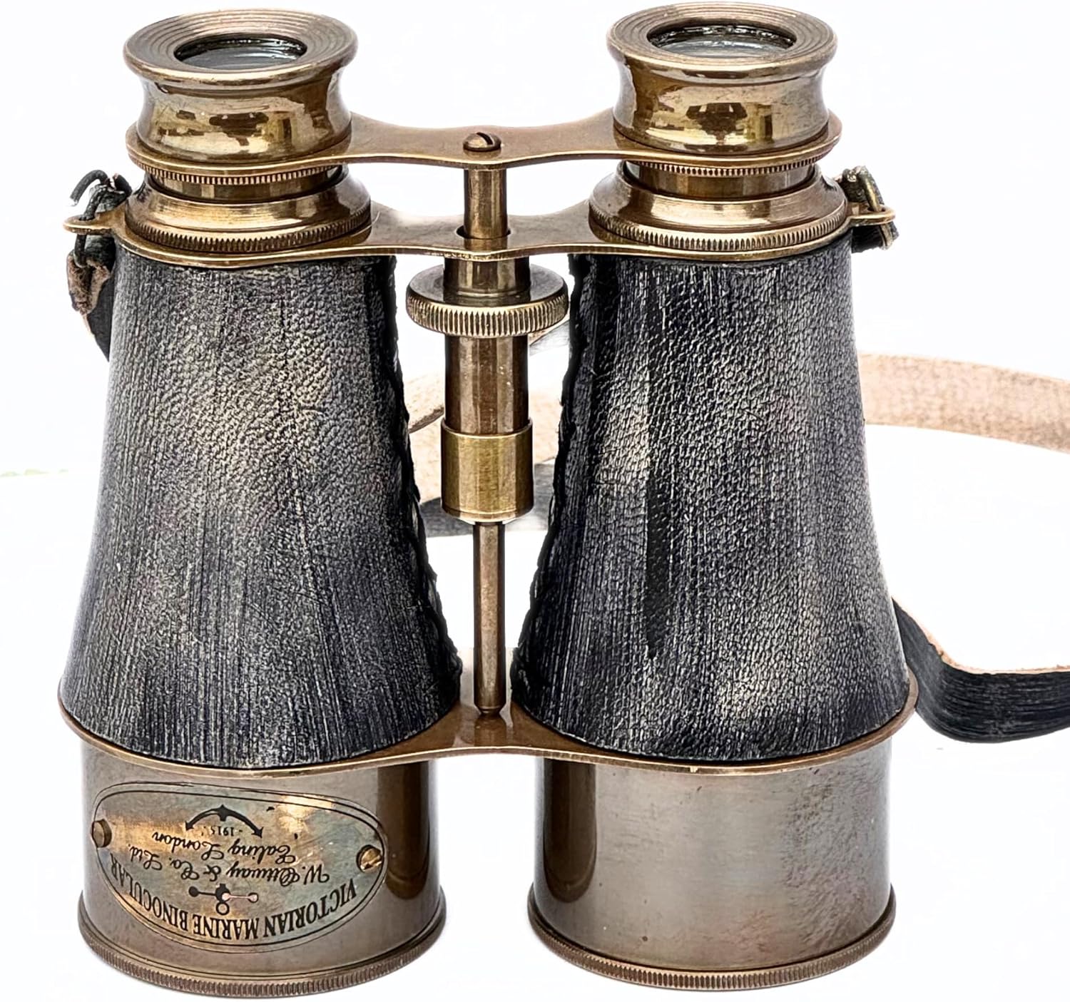 Antique Brass Marine Binocular with Grey Leather Belt view 8