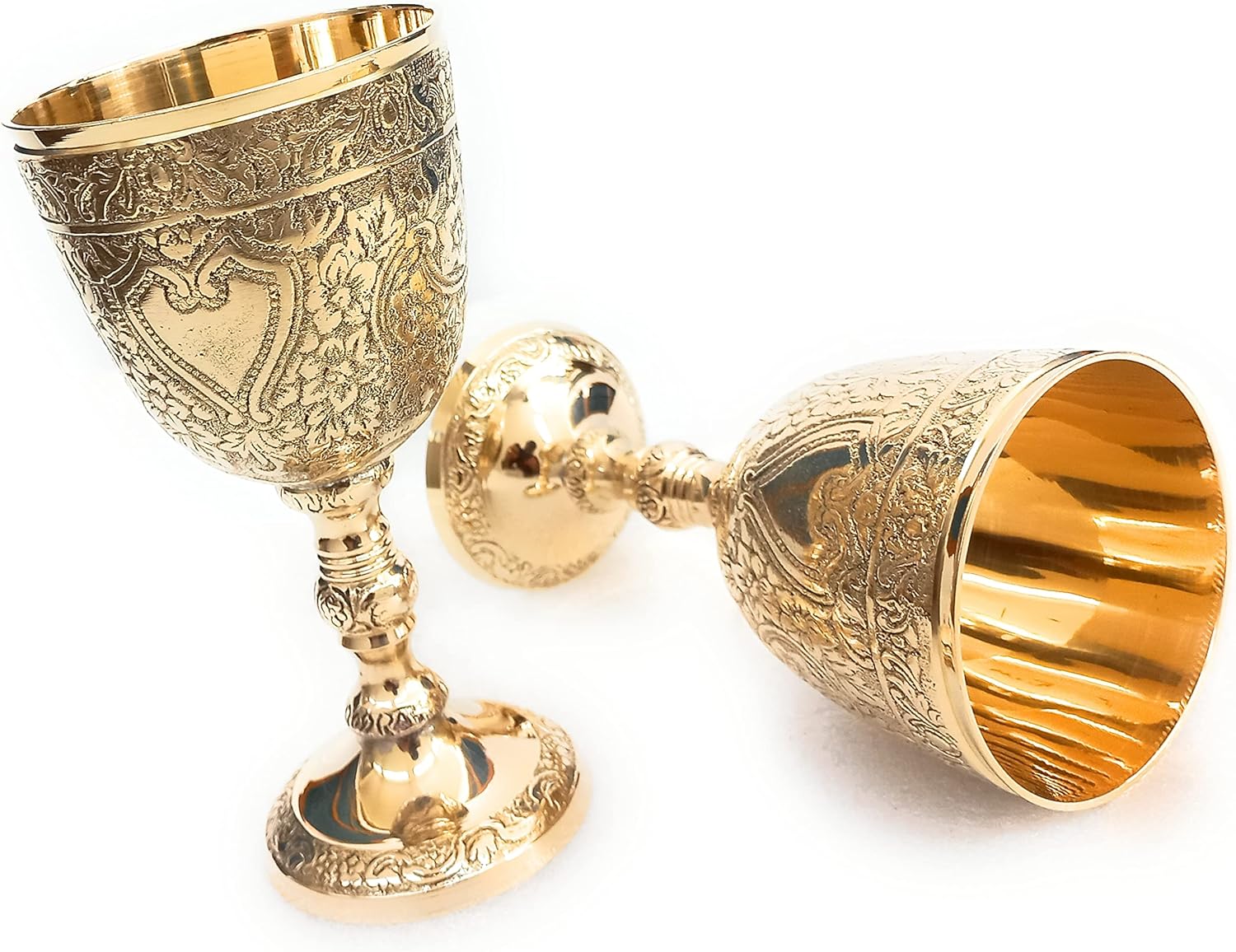 Solid Brass Goblet with Duke Embossed Design view 11