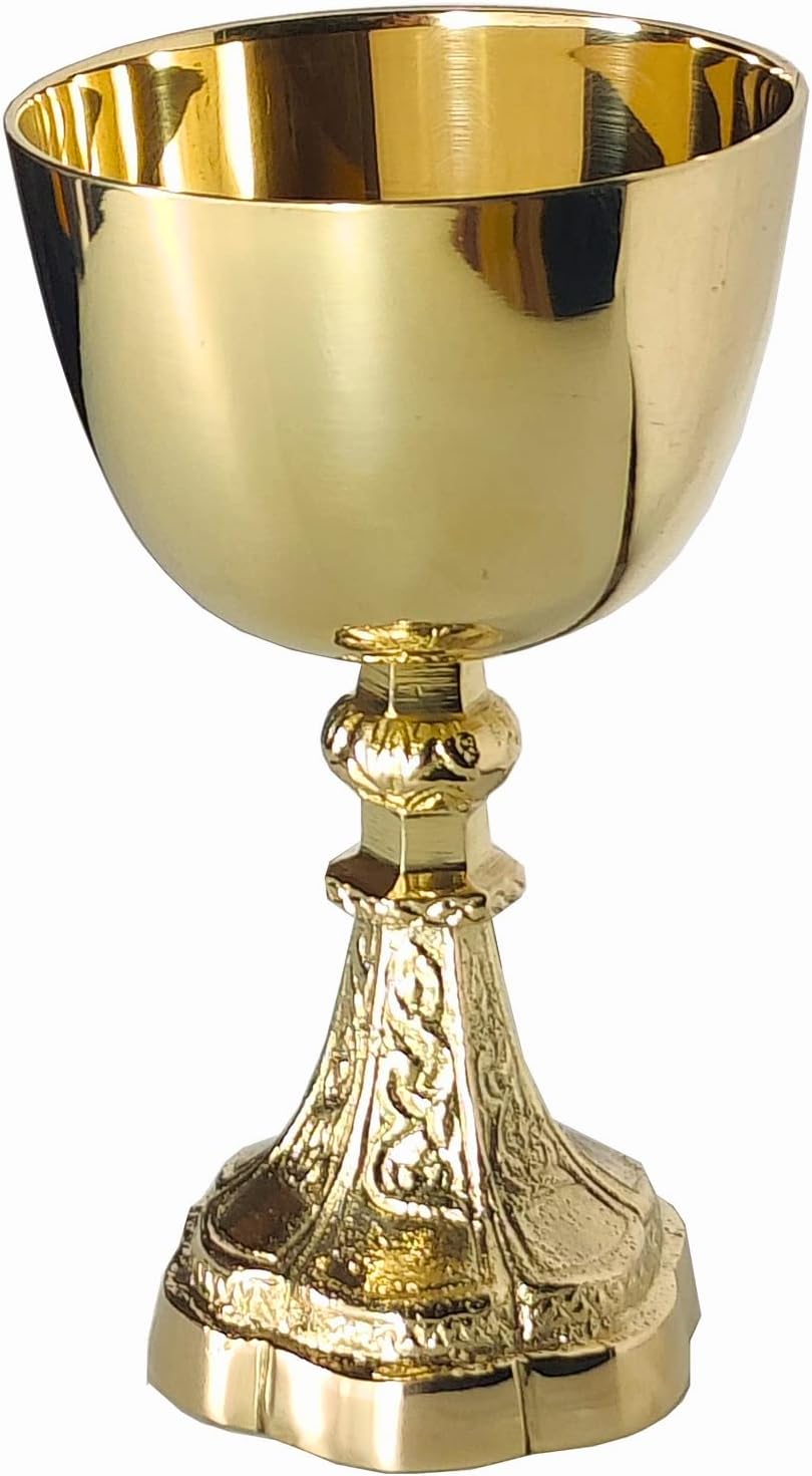 Handmade Brass Goblet with Smooth Warm Gold Finish view 8