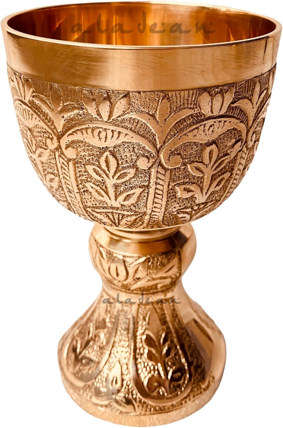 Solid Brass Goblet with Emperor Gothic Embossing view 8