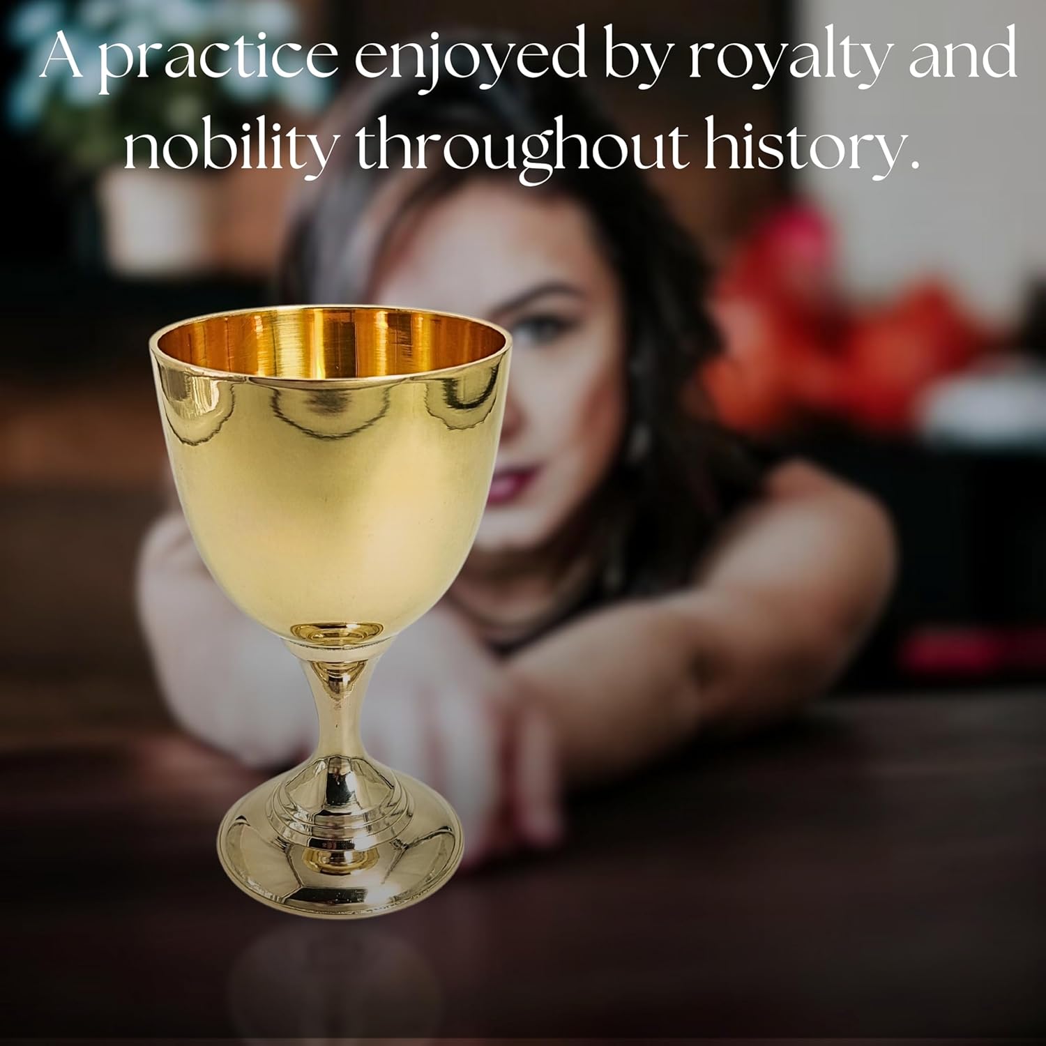 Handmade Gothic Brass Wine Goblet view 2