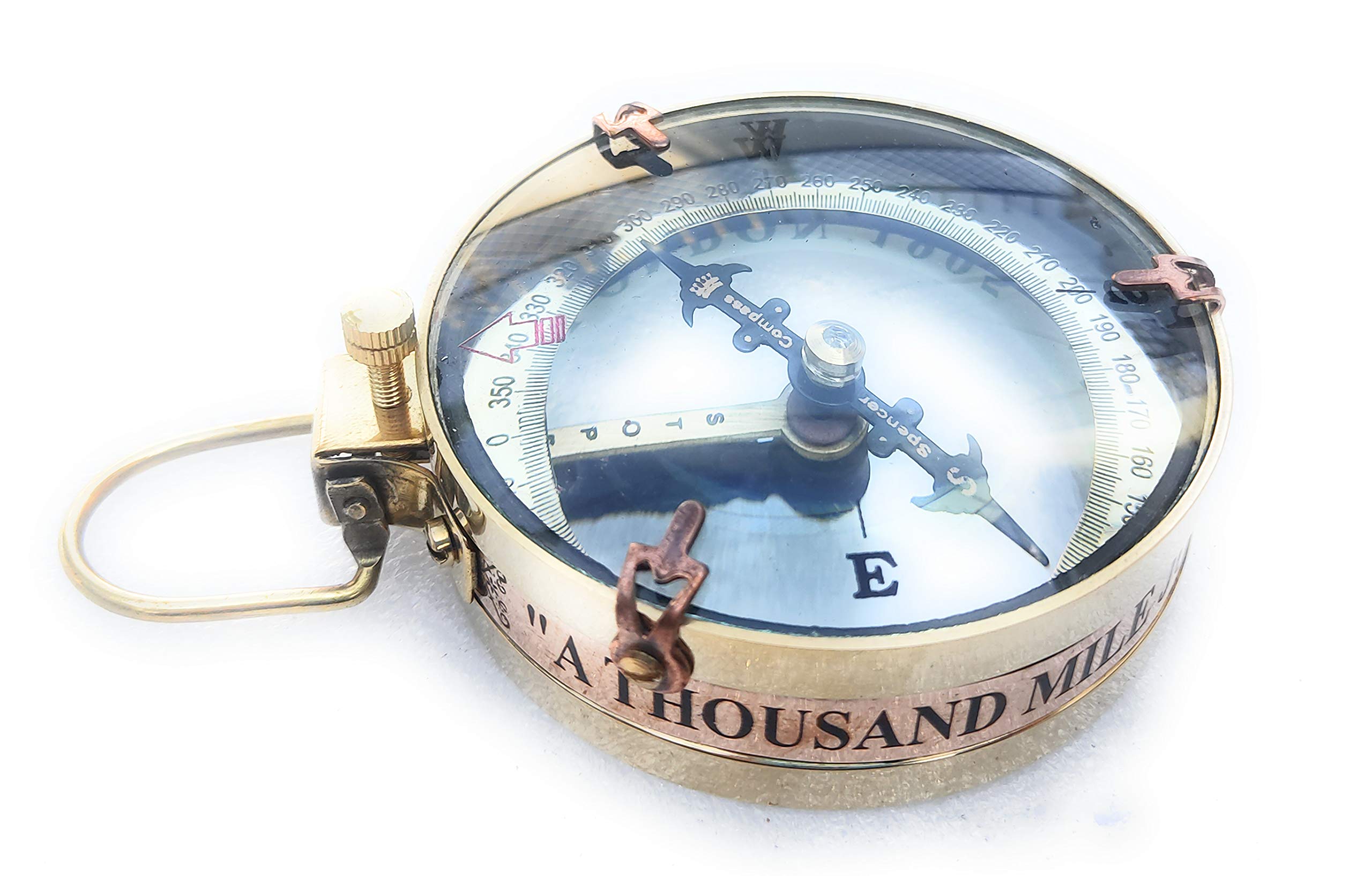 Motivational Compass, Round Leather Case view 4