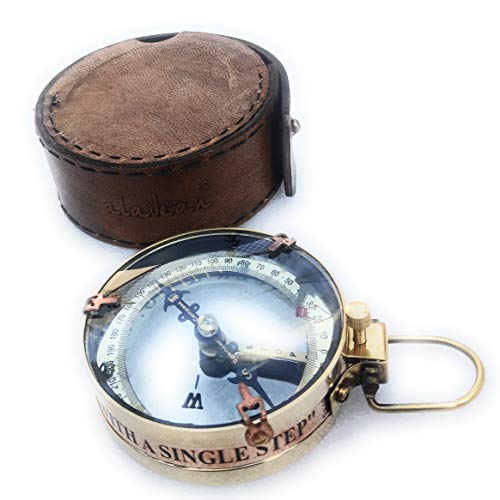 Motivational Compass, Round Leather Case view 6