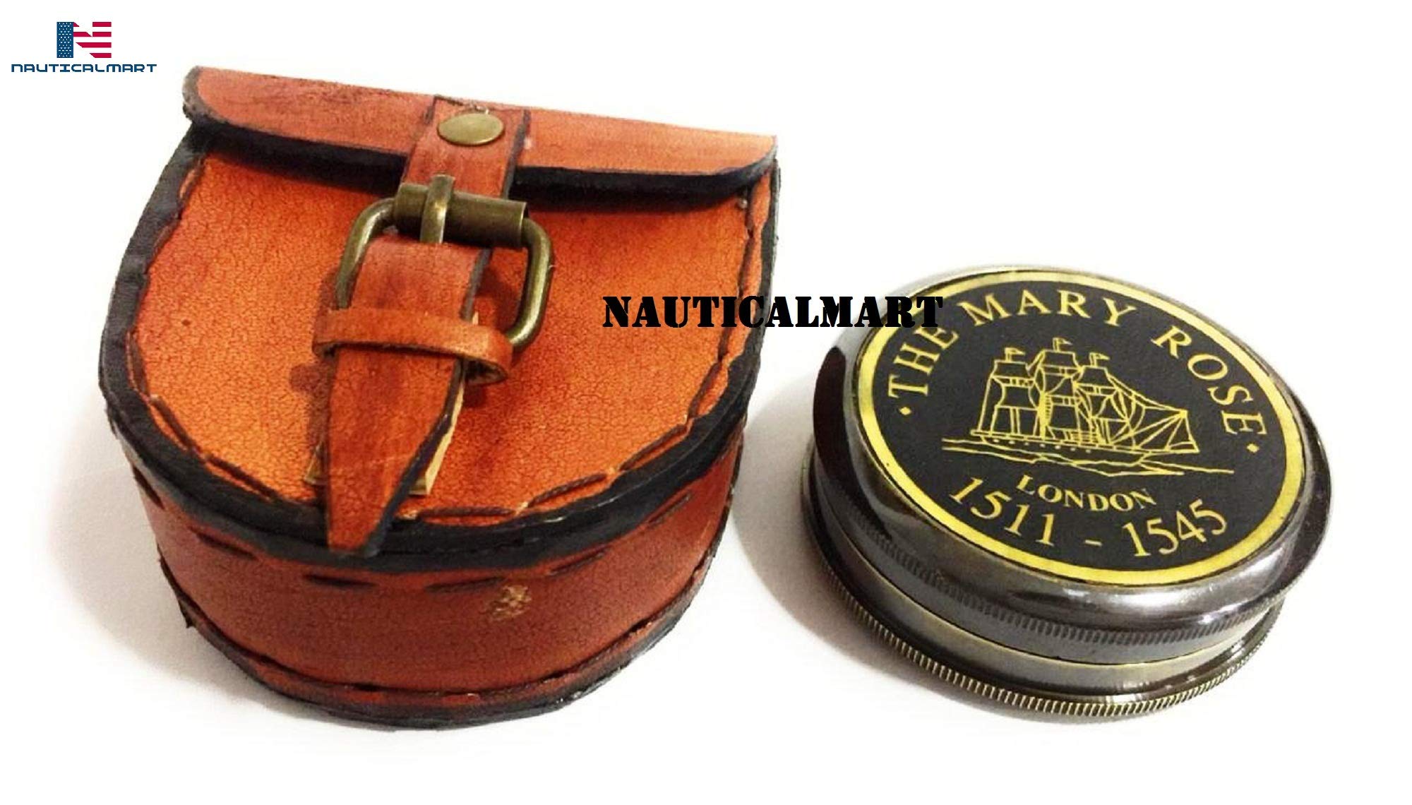 Black Dial Compass, Leather Case view 4