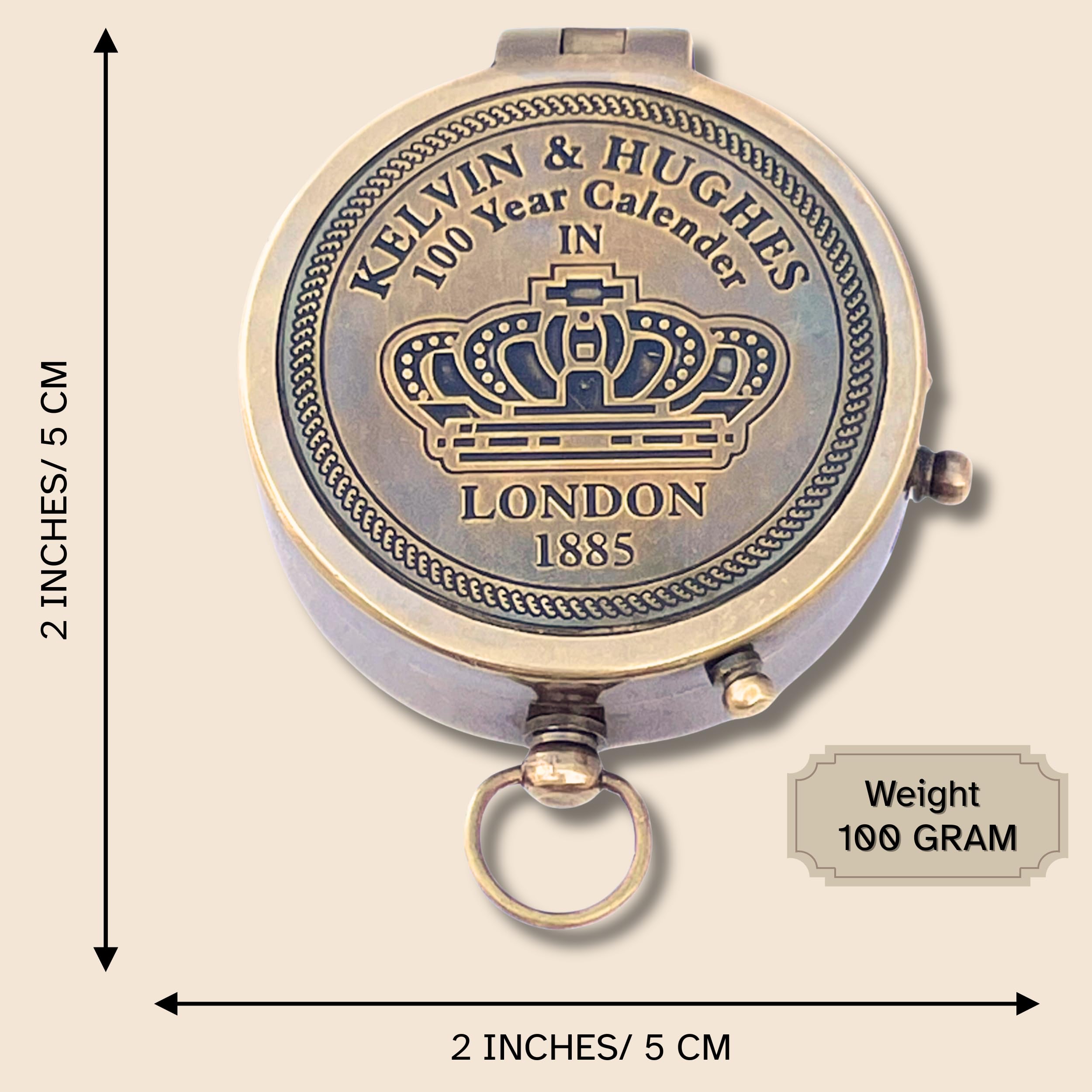 Kelvin & Hughes Reproduction Compass, Antique Finish view 2