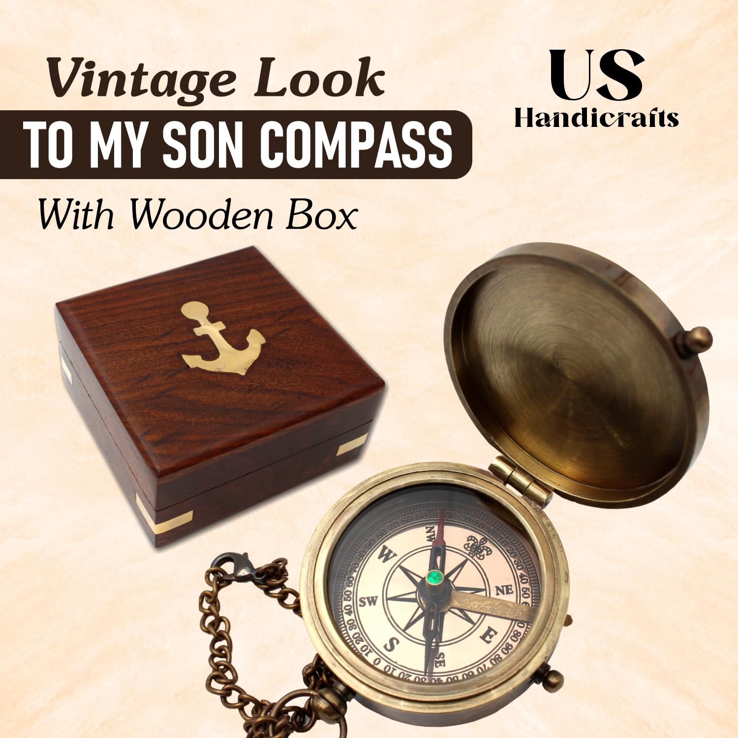 To My Son Compass, Wooden Box view 2