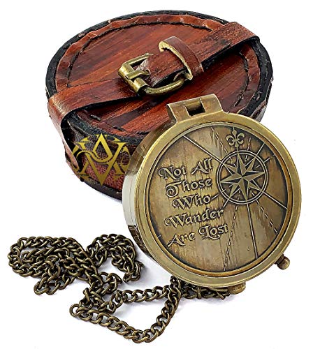 Motivational Compass, Round Leather Case view 2