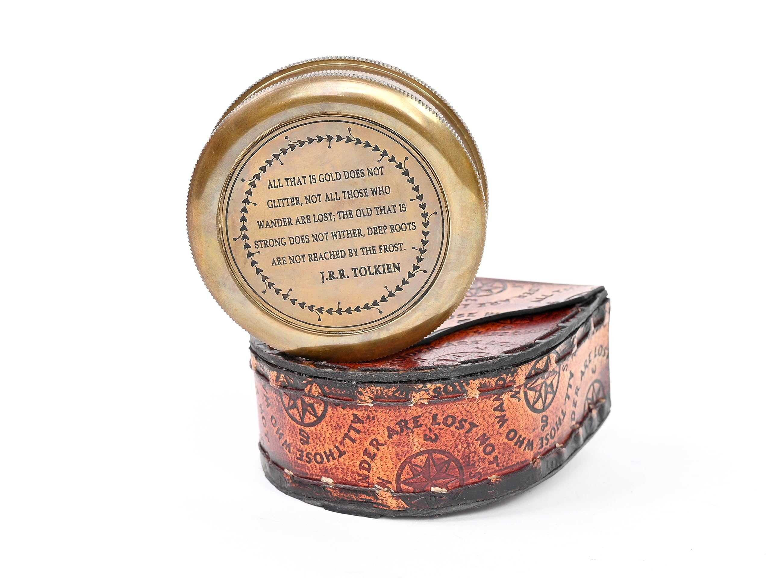 Tolkien Quote Compass, Leather Case view 3