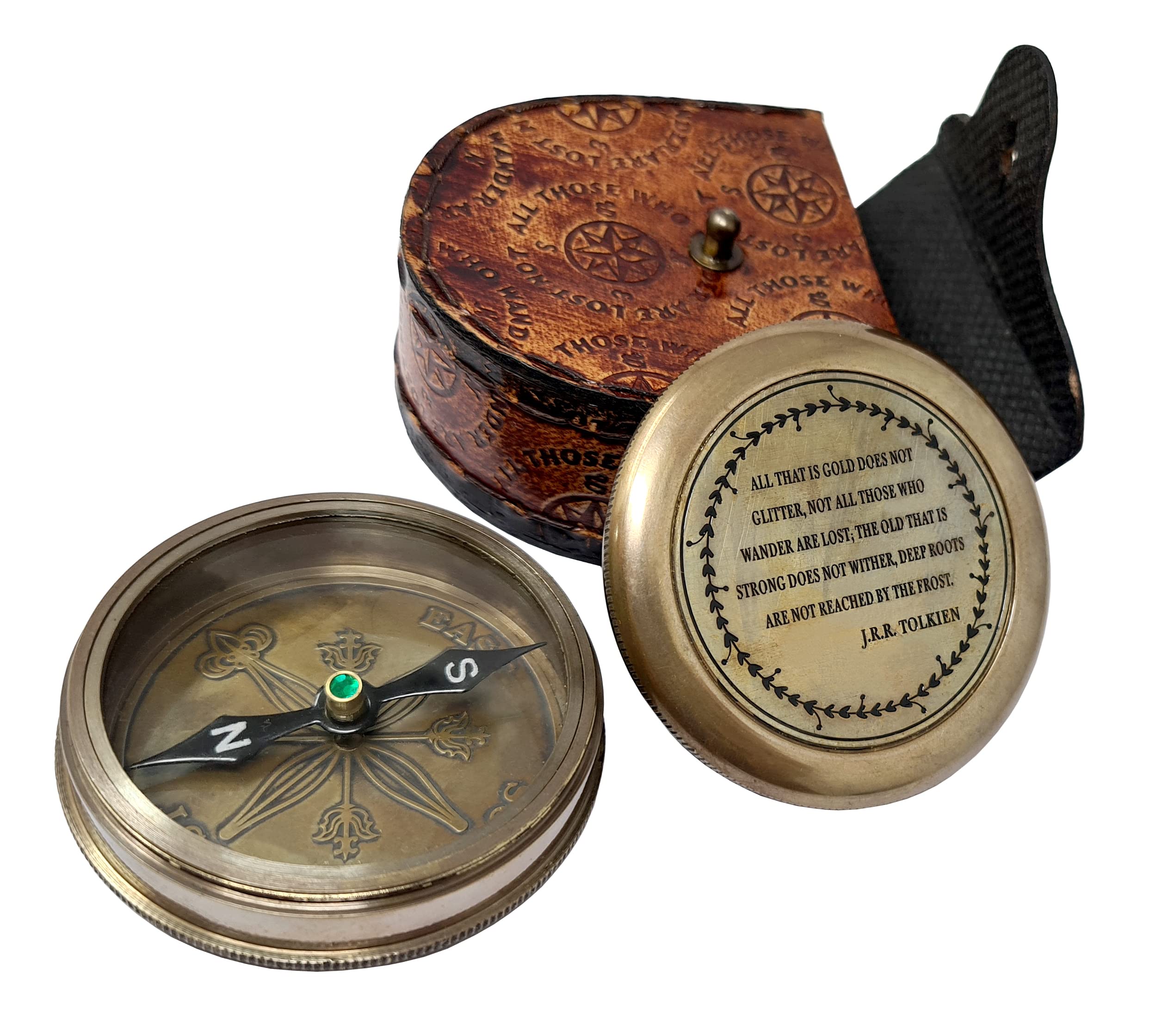 Tolkien Quote Compass, Leather Case view 5