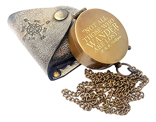 Tolkien Quote Compass, Leather Case view 2