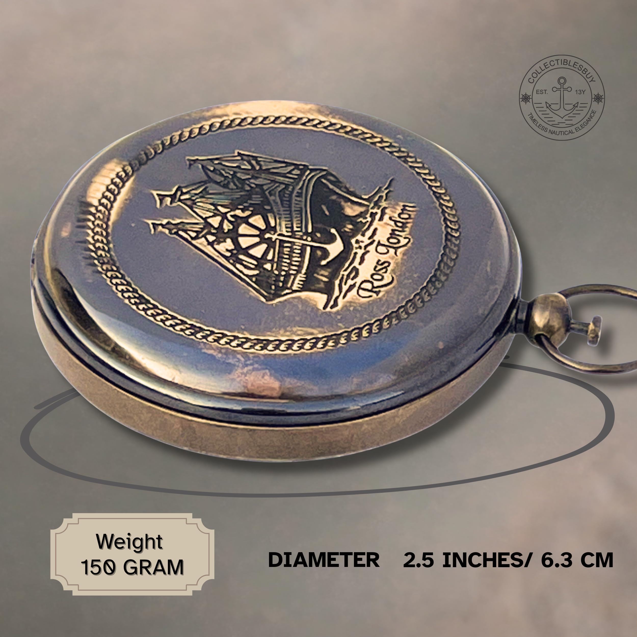 Ross London Compass, Antique Finish view 3