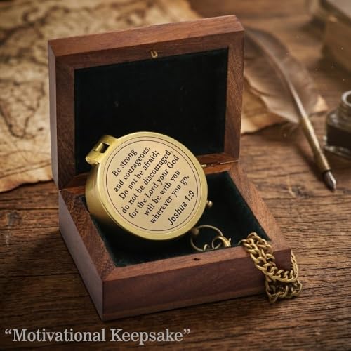 Joshua 1:9 Compass, Wooden Box view 5
