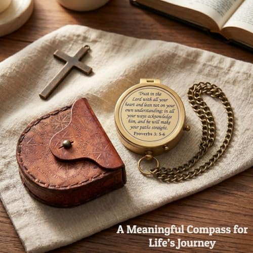 Trust in the Lord Compass, Leather Case view 4