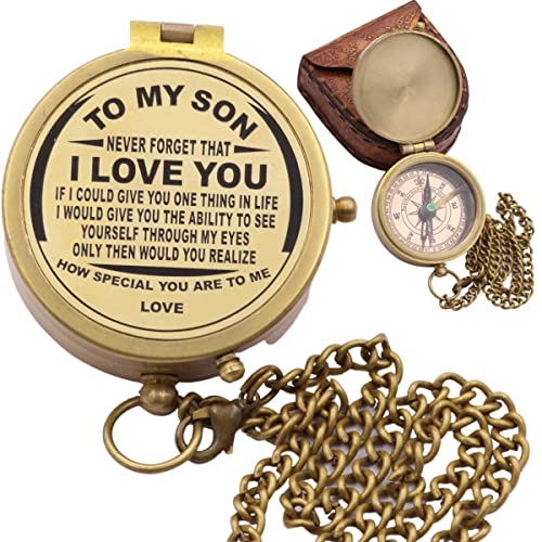 To My Son Compass, Leather Case view 2
