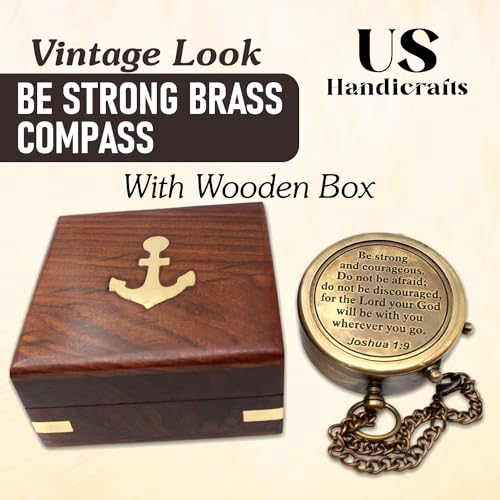 Joshua 1:9 Compass, Wooden Box view 3