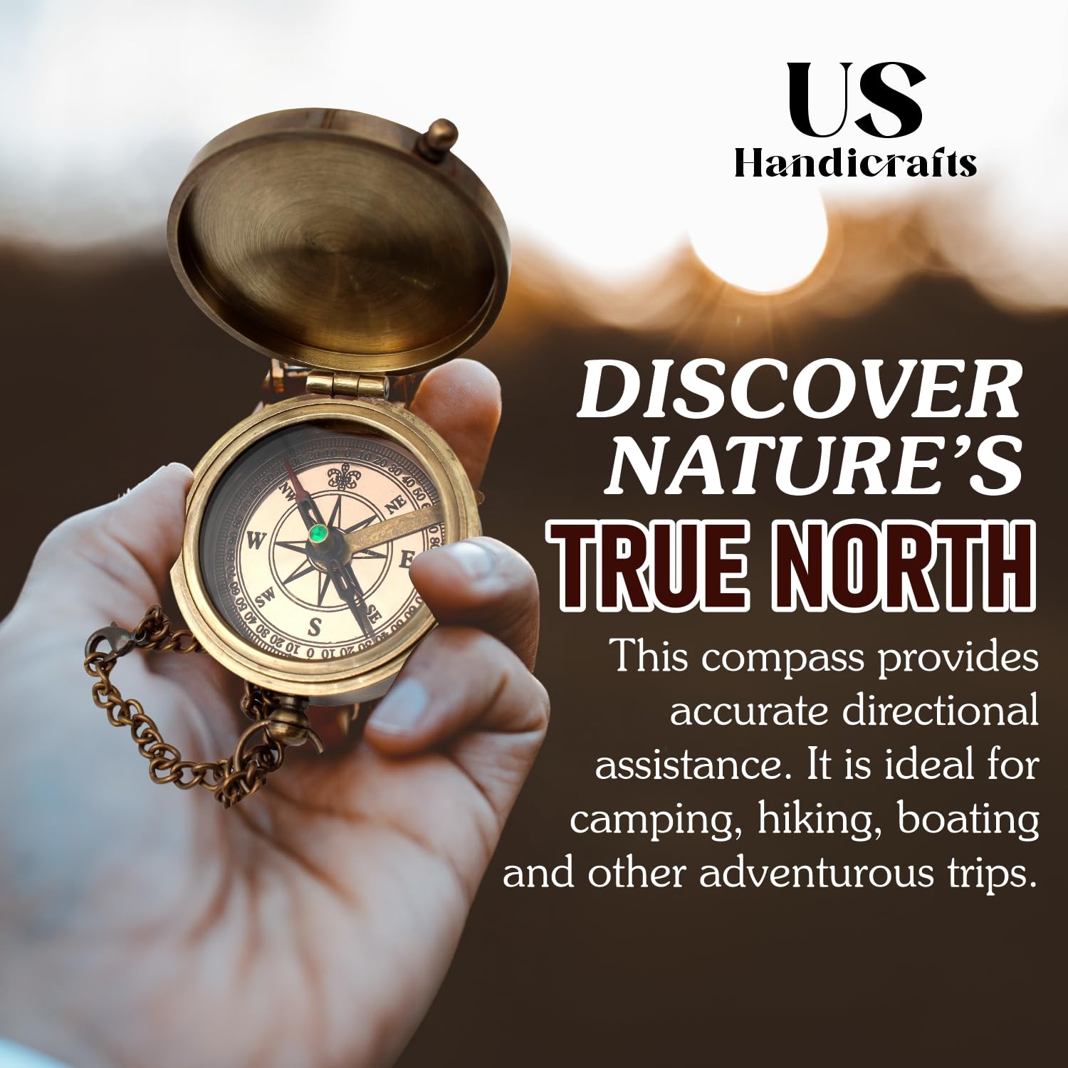 Find Your Way Back Home Compass, Wooden Box view 4