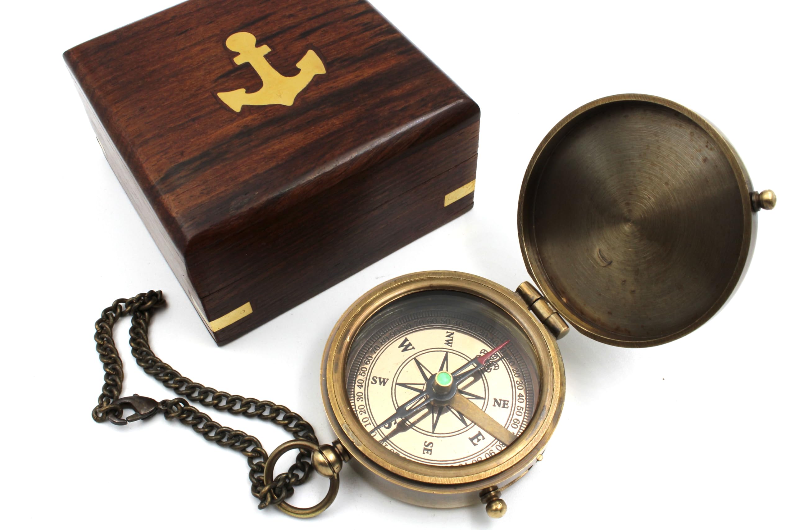 Be Strong and Courageous Compass, Wooden Box view 4