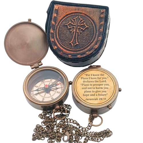 Jeremiah 29:11 Compass, Leather Case view 2