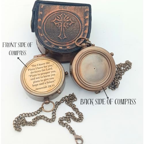 Jeremiah 29:11 Compass, Leather Case view 6