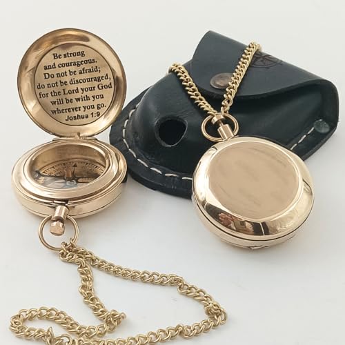 Push Button Compass, Leather Case view 2