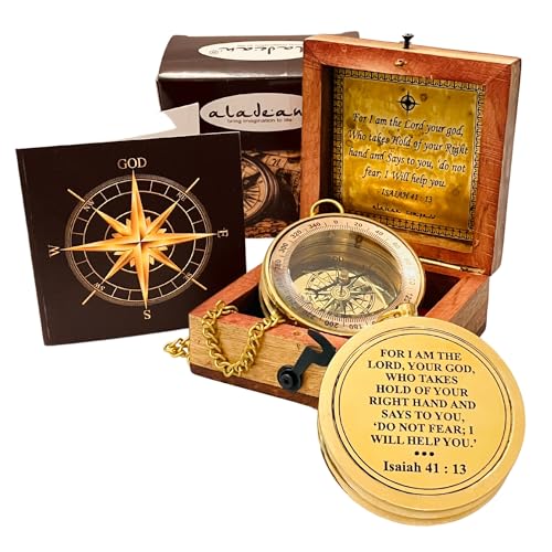 Isaiah 41:13 Compass, Wooden Box view 2