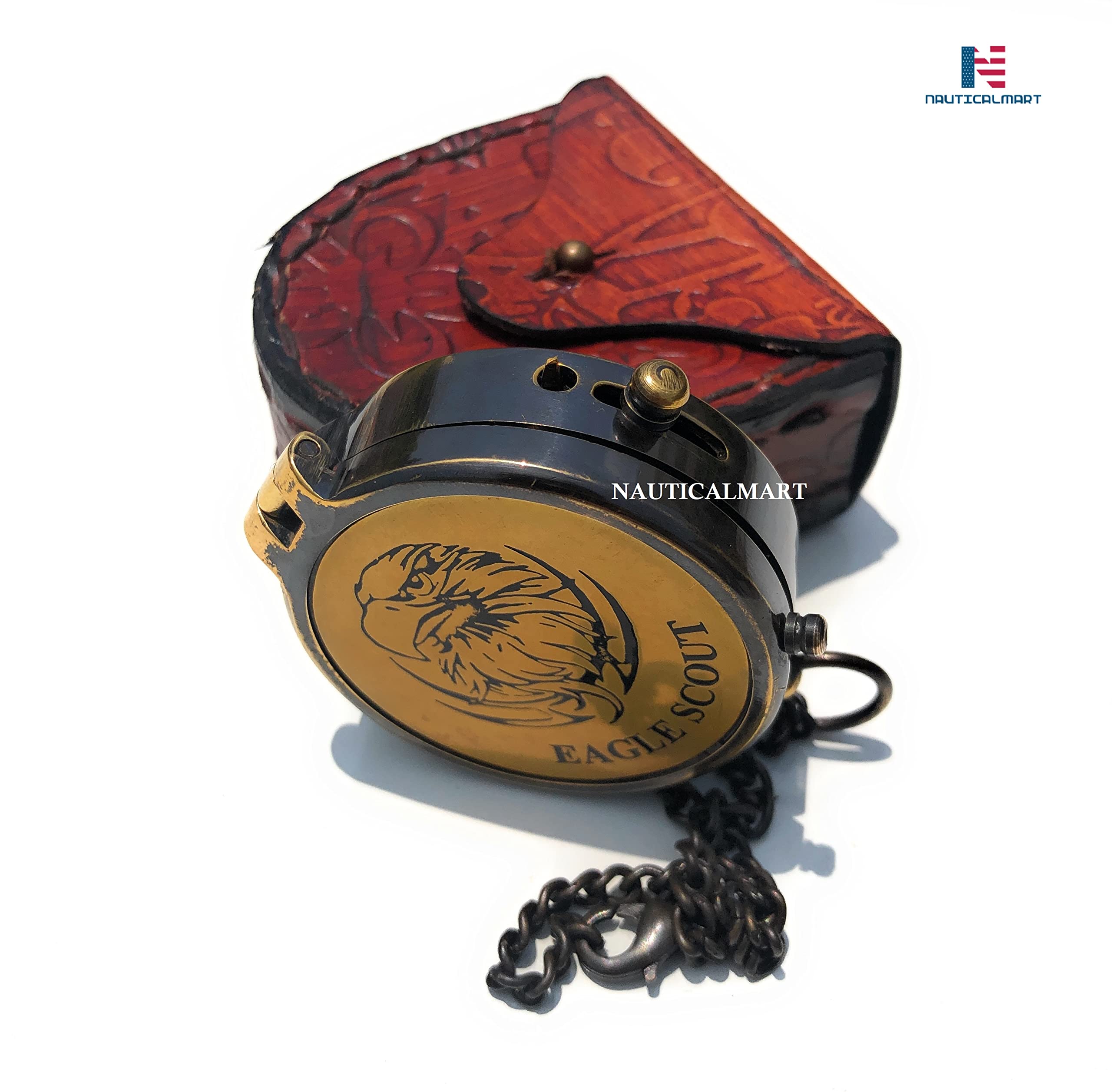 Eagle Scout Compass, Leather Case view 5