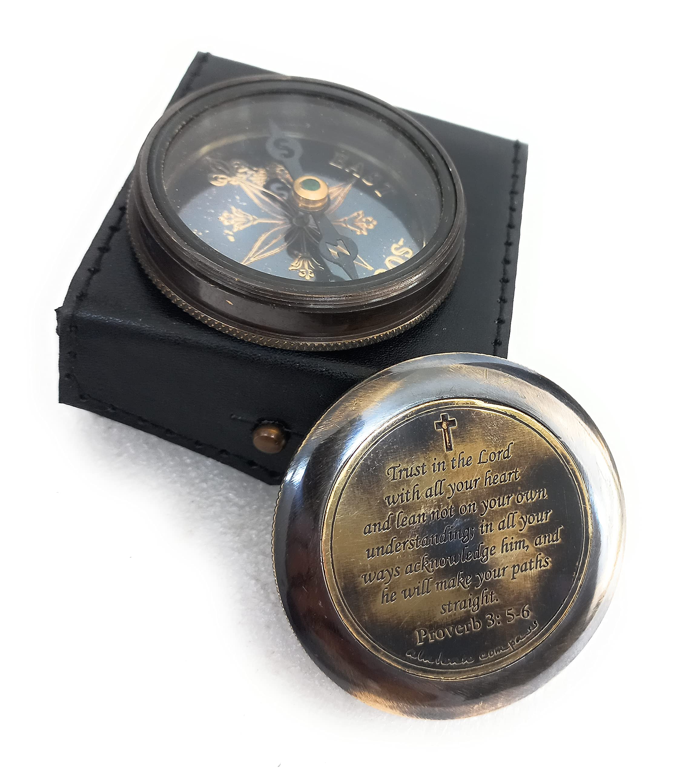 Religious Compass, Leather Case view 3