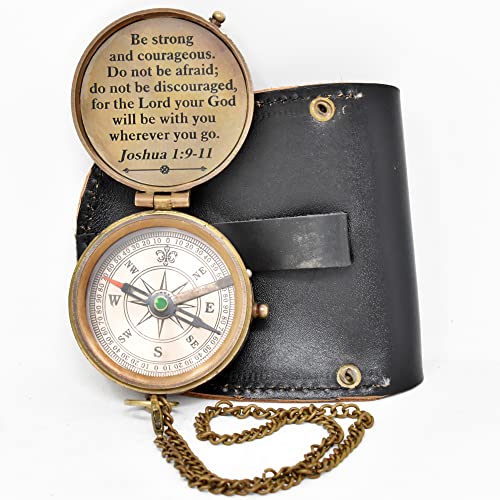 Joshua 1:9 Compass, Leather Case view 4