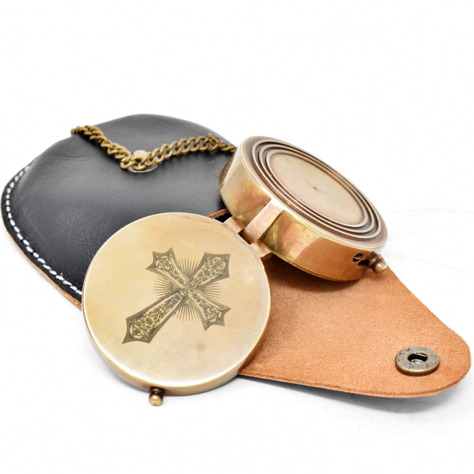Joshua 1:9 Compass, Leather Case view 5