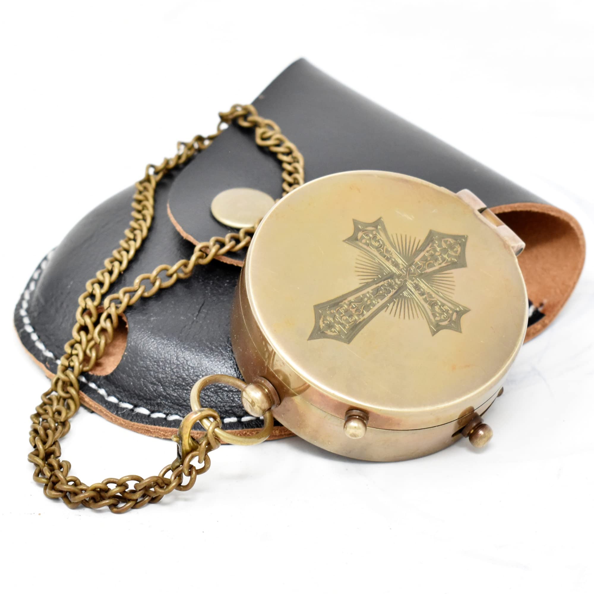 Joshua 1:9 Compass, Leather Case view 6
