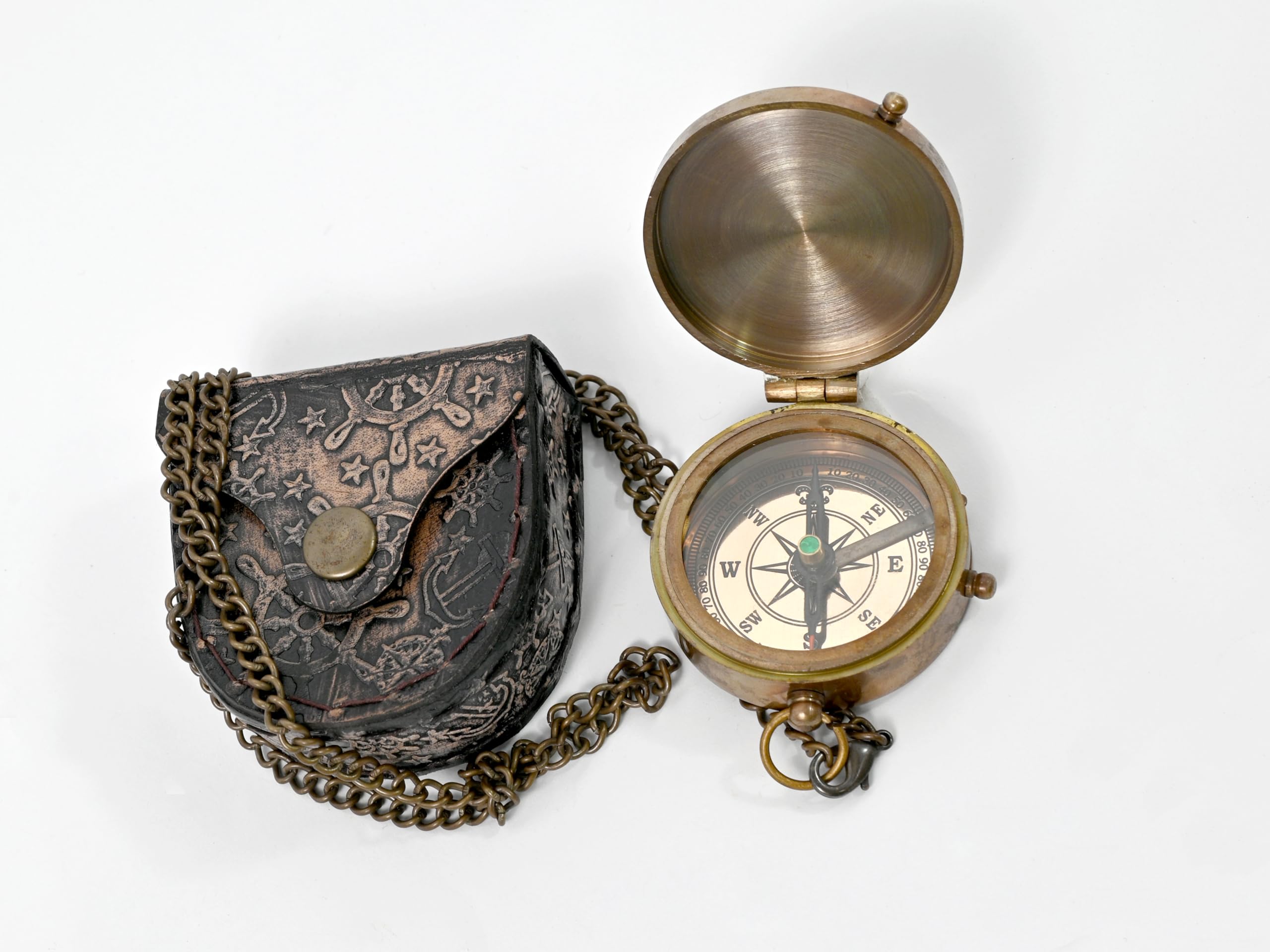 Second Star to the Right Compass, Leather Case view 4